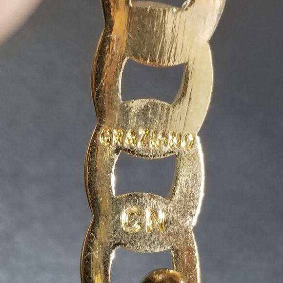 Graziano cn signed gold tone bracelet 1.1983 - Picture 3 of 9